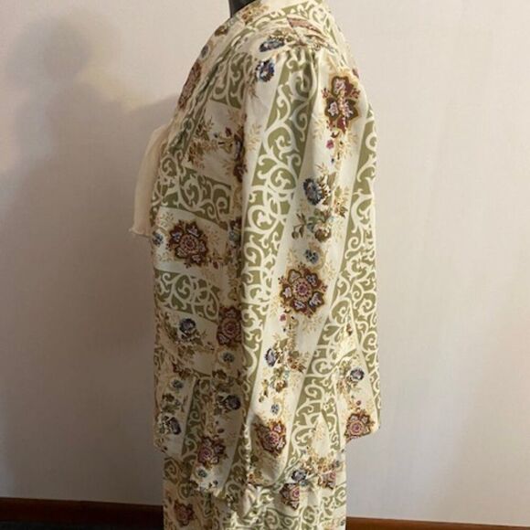 Jo Hanna York by Joan Davis Vintage White Floral print skirt set. size 14W - Picture 3 of 10